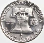 1956 Franklin Half Dollar - Type 1 - Hairlines - Detailed