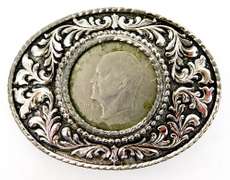 1972 Eisenhower Silver Dollar Belt Buckle
