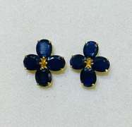 14kt Yellow Gold & Blue Sapphire Earrings