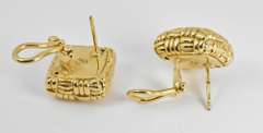 Italian Made Woven Square Button Earrings