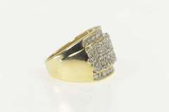 10K Yellow Gold 2.01 Ctw Diamond Encrusted Squared Statement Ring