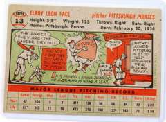 Roy Face 1956 Topps Baseball Card