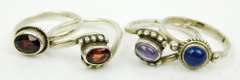 4 Sterling Silver Gemstone Rings