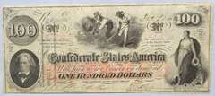 $100 1862 Series Confederate States Note