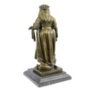 Young Woman with a Bundle of Wheat Bronze Sculpture