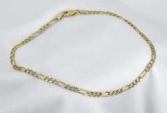 Durable Bi-Color 14k Figaro Link Anklet