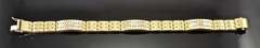 Contemporary Heavy 14K Man's Bracelet with Diamonds