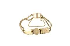 14K Yellow Gold Victorian Turquoise Etched Slide Charm Bracelet