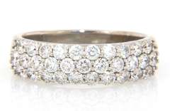 Dazzling White Gold Diamond Triple Row Band