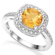 2.00 CT AZOTIC GEMSTONE & CREATED WHITE SAPPHIRE 925 STERLING SILVER RING