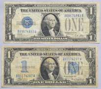 2 Types $1 Funnyback Silver Certificates