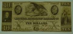 1852 $10 Augusta Insurance & Banking Co. Georgia Note