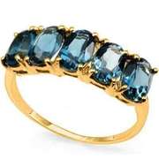 2.80 CARAT LONDON BLUE TOPAZ 10K SOLID GOLD BAND RING