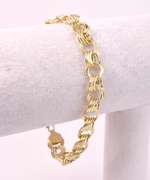Gorgeous Triple Ring Bracelet in 14K Yellow Gold