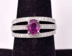 GIA Certified Ruby and Diamond Ring in Platinum