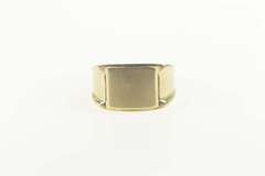 14K Yellow Gold Retro Squared Men's Monogram Signet Ring