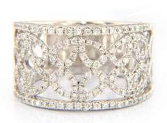Graceful Diamond open Leaf Design Band in White Gold
