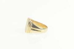 10K Yellow Gold Retro Men's Monogram Oval Signet Engravable Ring