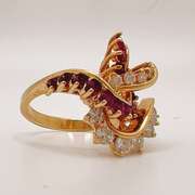 Gorgeous 14kt Gold, Ruby, & Diamond Cocktail Ring