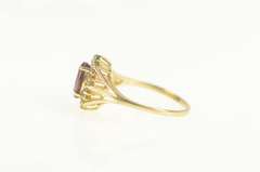 14K Yellow Gold Marquise Garnet Diamond Halo Engagement Ring