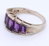 Vintage Sterling Silver Amethyst Ring