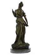 Young Woman with a Long Stem of Fruit Bronze Statue