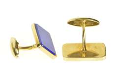 18K Yellow Gold Carlo Weingrill Squared Lapis Lazuli Men's Cuff Links