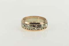 14K Yellow Gold Vintage NOS 1950's Wavy Pattern Band Ring