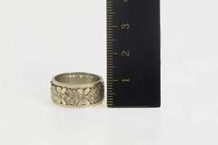 14K White Gold Vintage NOS 1950's Blossom Wedding Band Ring