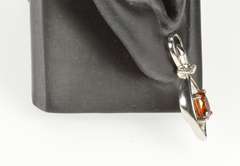 14K White Gold 1.79 Ctw Mexican Fire Opal Diamond Dangle Earrings