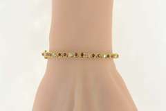 18K Yellow Gold 1.92 Ctw Ruby Diamond Encrusted Bangle Bracelet