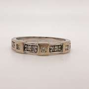 14kt White Gold & Diamond Band Ring