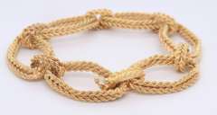 Attractive Oval Rope Spiral Link Chain Yellow Gold Bracelet