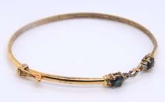 Vintage Sterling Silver Gemstone Bangle