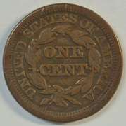 Very Scarce 1851/81 Braided Hair Large Cent in VF