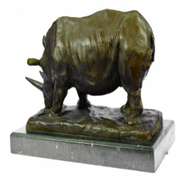 Ancient Endangered Rhinoceros Bronze Sculpture