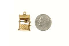 14K Yellow Gold 3D Articulated Wishing Well Lucky Charm/Pendant
