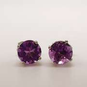 14kt Solid Gold & Amethyst Stud Earrings