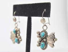 Turquoise Dangle Earrings, in Sterling