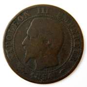 Rare 1854 France Centimes Coin