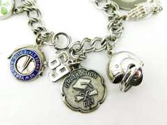 Loaded Vintage Sterling Silver Charm Bracelet