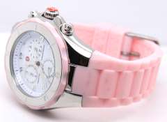 Michele Tahitian Pink Jelly Bean Chronograph Watch