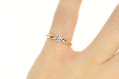 14K Yellow Gold 0.25 Ct Diamond Solitaire Classic Engagement Ring