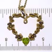 Ireland Sterling Silver Green Tourmaline Heart Necklace