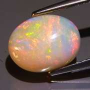 2ct floral flashing semi-black Ethiopian Opal