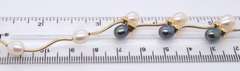 Favorite Black and White Pearl Swirl Yellow Gold Necklace