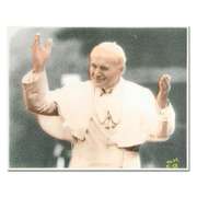 Ringo (Protege of Andy Warhol's Apprentice, Steve Kaufman), "The Pope" One-of-a-Kind Hand Pulled Silkscreen & Mixed Media Painting on Canvas, Hand Signed with Certificate of Authenticity.