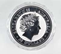 2001 Australia 30 Dollars - Kookaburra - 1 Kilo .999 Fine Silver