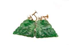 Jade & Pearl Vintage Dangle Earrings