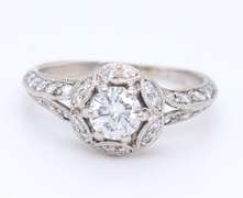 Vintage Style Platinum 0.75ctw Diamond Ring